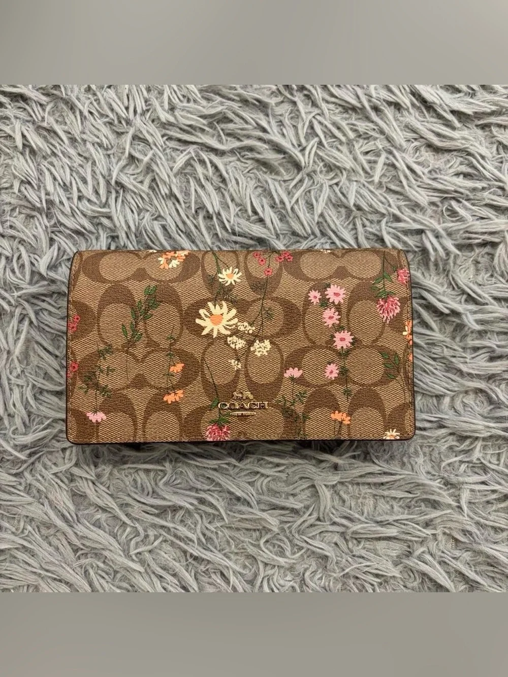 NWOT COACH Anna Foldover Clutch/Crossbody in Signature Canvas Wildflower Print